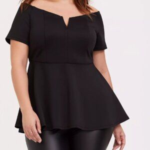 Torrid Size 1 Off Shoulder Peplum Top